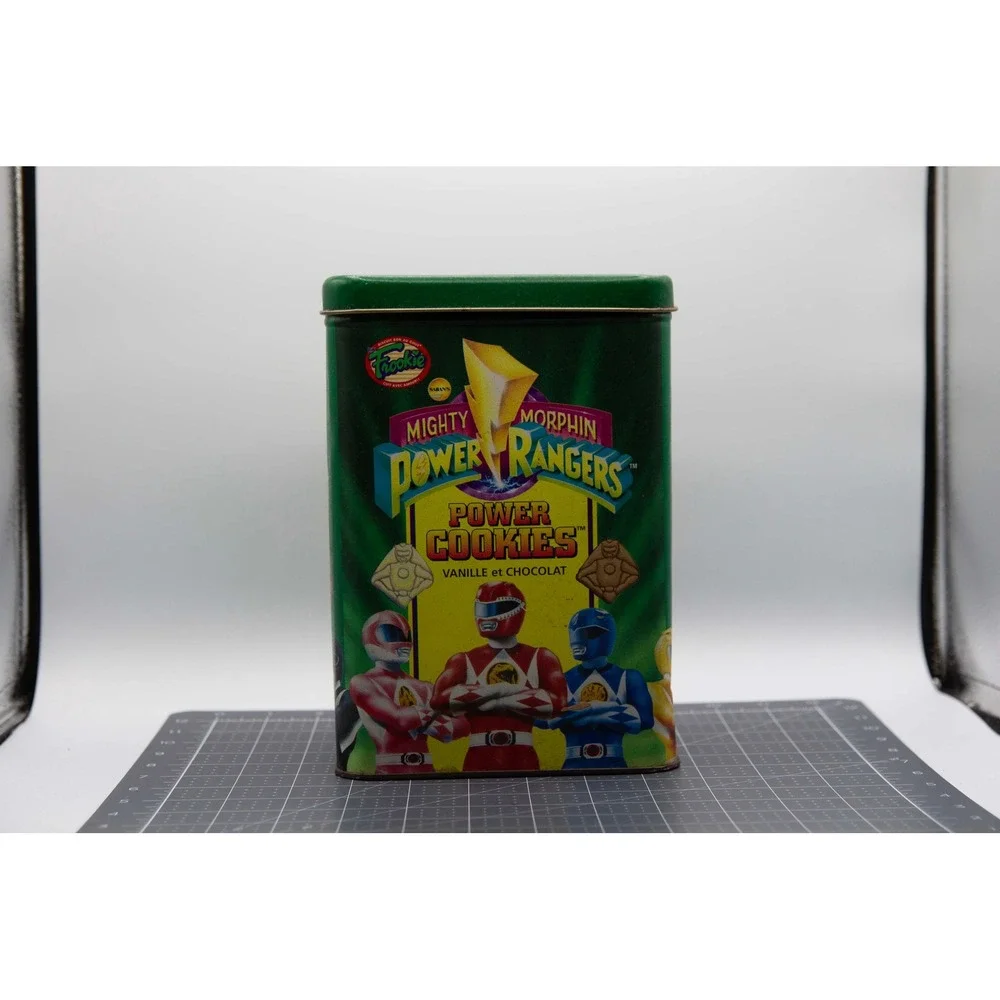 Vintage Mighty Morphin Power Rangers Frookie Power Cookies Tin Green Collectible